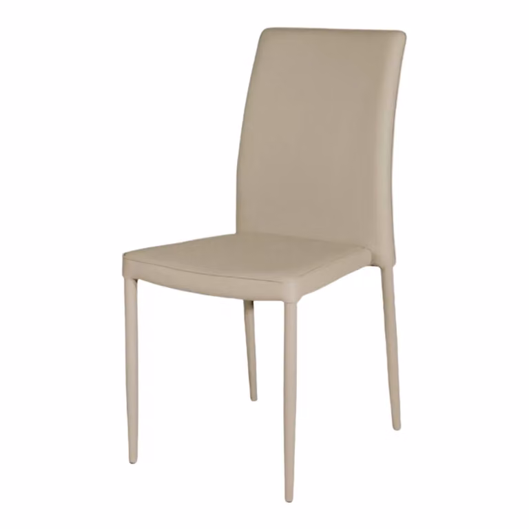 Set di 4 sedie moderne in ecopelle beige con struttura in metallo Mobili 2G