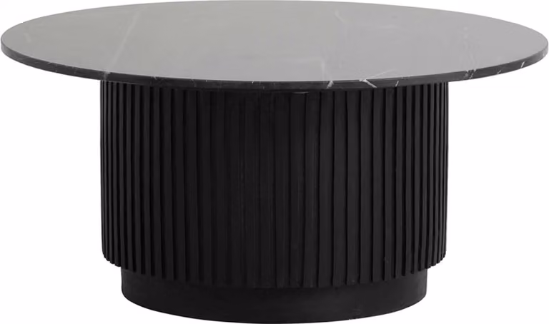FURNLUX Tavolino Erie Marble Black And Black 90cm / Colore principale: Nero / Dimensioni: 90 x 90 x 40 cm