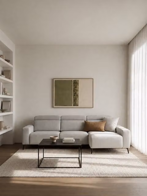 Divano chaise longue Calary XL destra Kenay Home colore perla con funzione letto e cuscini inclusi