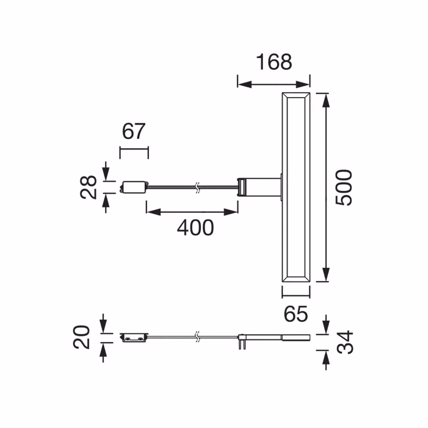 OSRAM Applique da parete Orbis Saturn, Nero, Bagno, Plastica, Moderno, Applique
