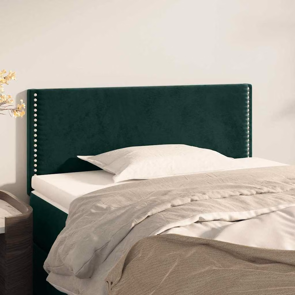 Testiera per letto vidaXL in velluto verde scuro con struttura in legno L: 80 cm, P: 5 cm, H: 78-88 cm