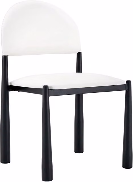 Set da 2 Sedie da Pranzo Moderne con Schienale Semicircolare, Rivestimento in Pelle PU e Gambe in Metallo, Altezza 80 cm, Colore Nero