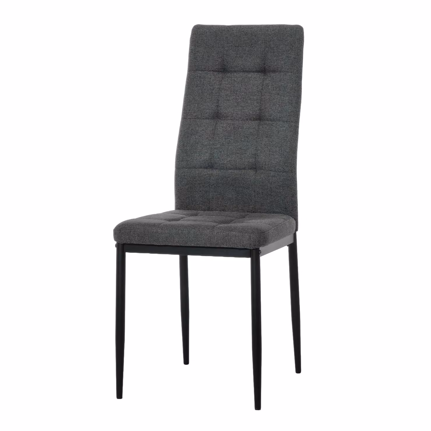 Sedia da pranzo VESTIAMO CASA in tessuto Grigio Scuro con struttura in metallo Nero H 97,5 x L 42 x P 53 cm