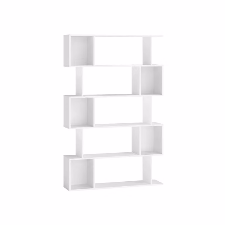 Libreria scaffale con ripiani e scomparti aperti, Bianco Nuvola