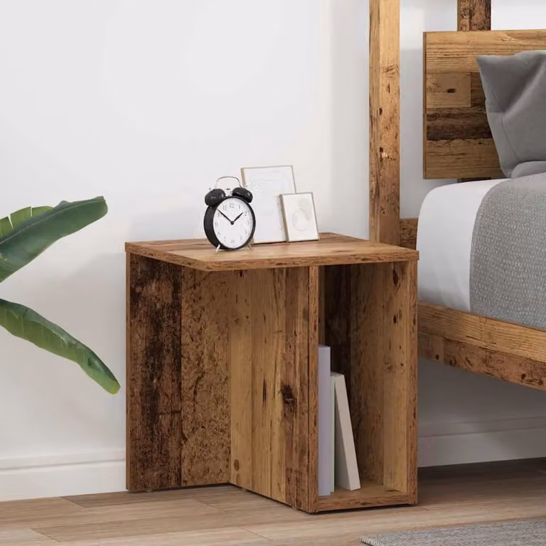 Set di 2 tavolini moderni vidaXL in legno marrone con finitura opaca L/P/H: 37 x 32 x 40 cm