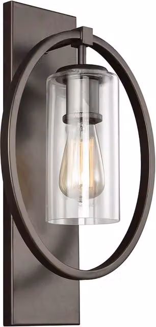 Applique Moderna FEISS Marlena in Acciaio Bronzo con Vetro Trasparente e Attacco E27