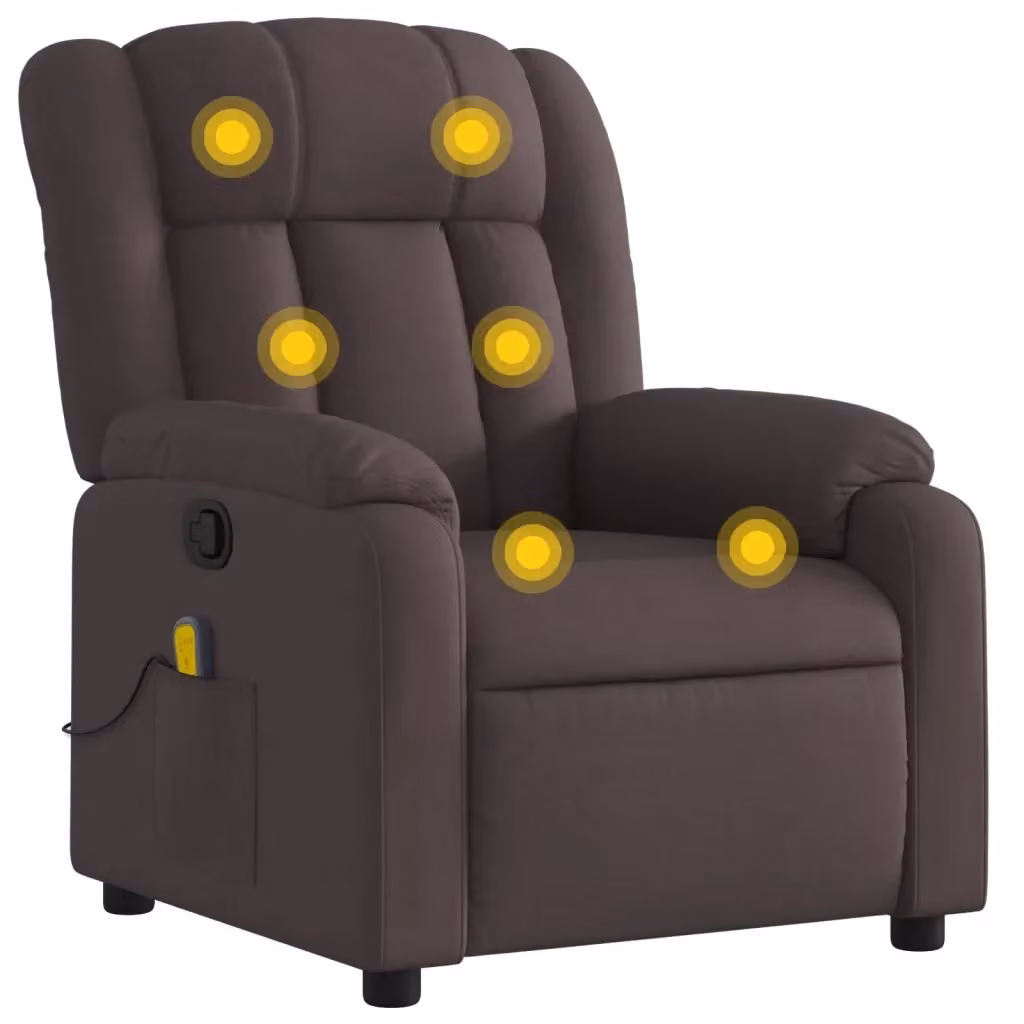 Poltrona Reclinabile Relax vidaXL in Tessuto Marrone con Braccioli e Regolazione Manuale – 2