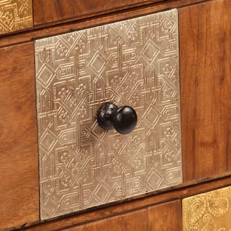 vidaXL Cassettiera 60x30x75 cm in legno massiccio di acacia
