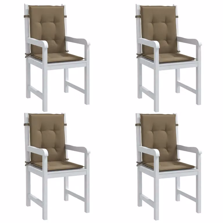 Set di 4 cuscini per sedia con schienale basso vidaXL in tessuto beige resistente ai raggi UV