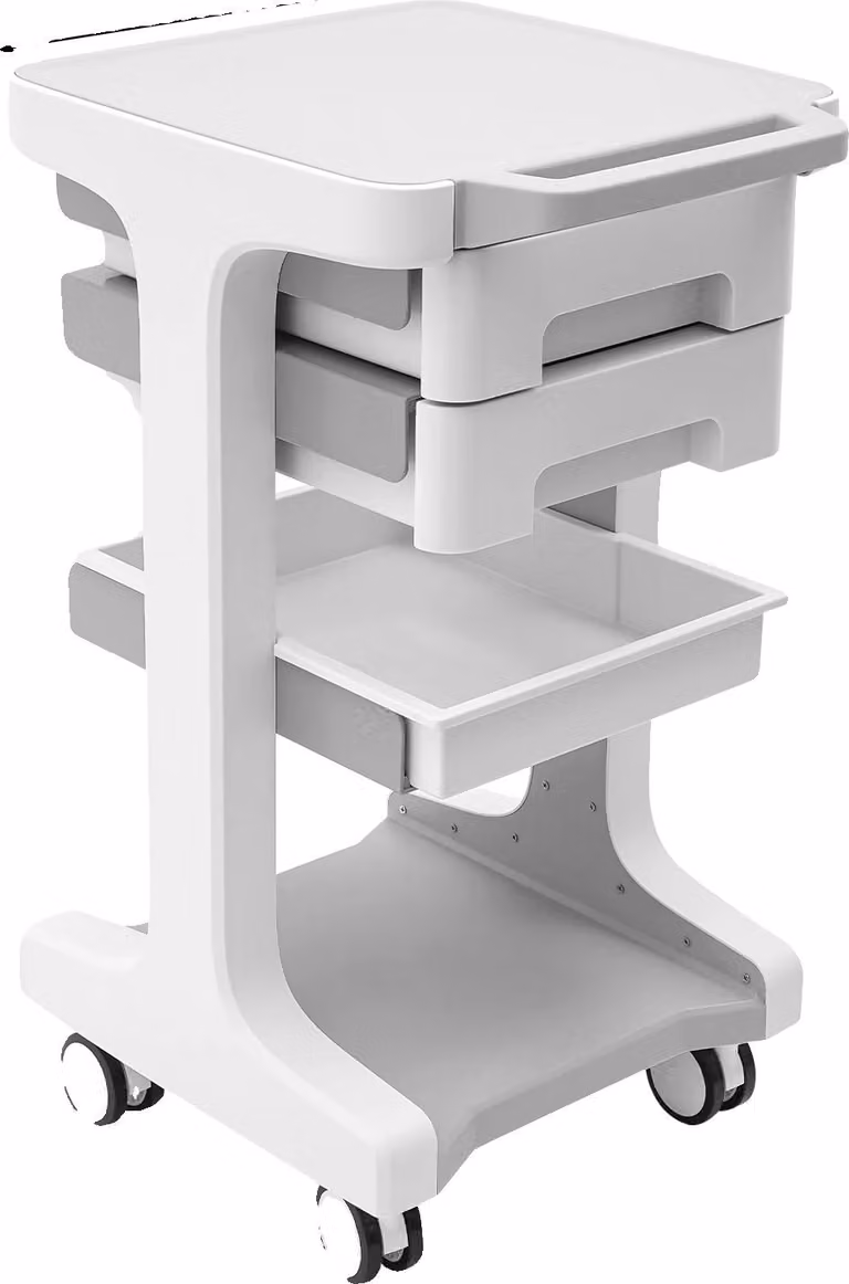 Carrello portaoggetti, 3 livelli, struttura in ABS resistente, GRIGIO, GRIGIO