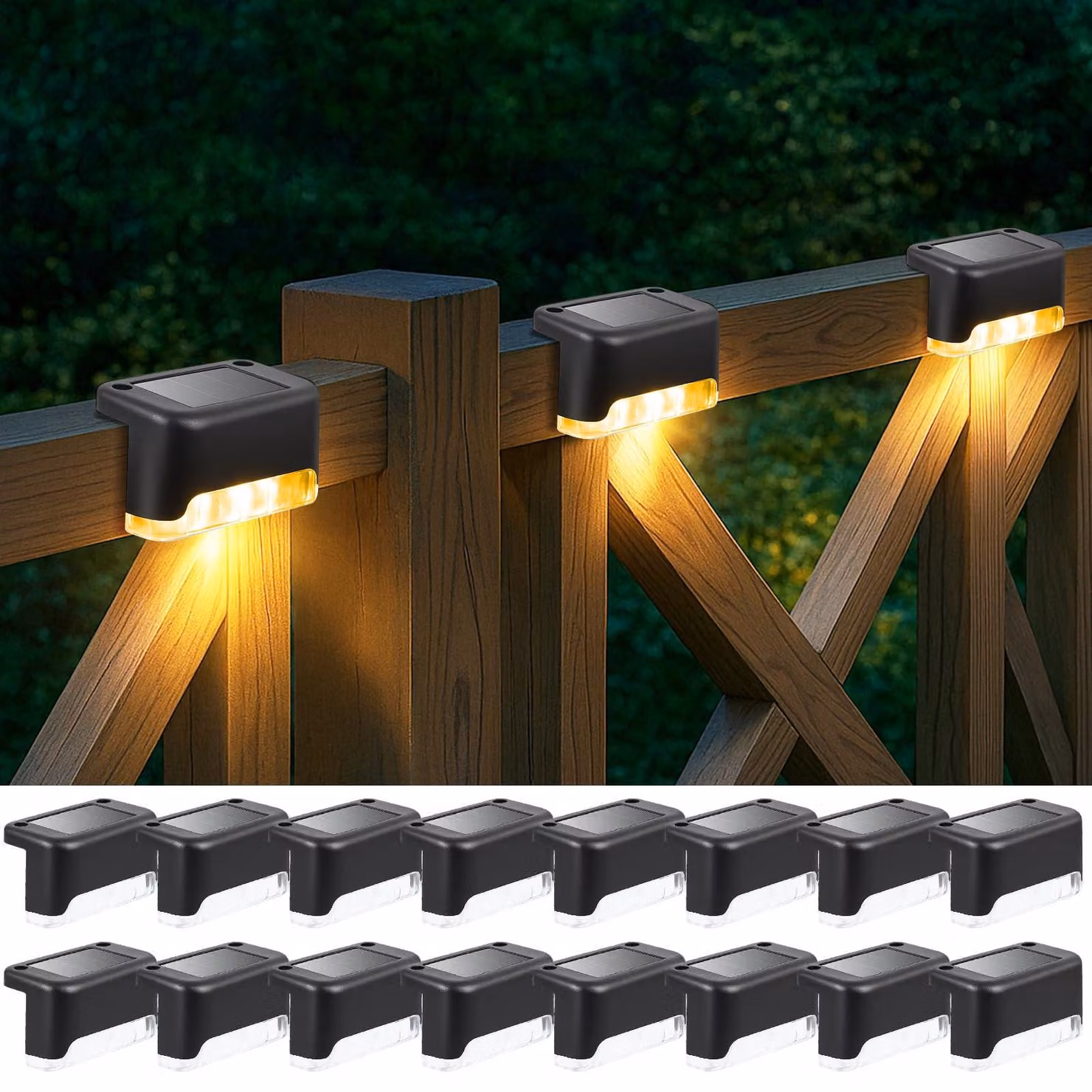 16 luci a LED per gradini, impermeabili, luce bianco caldo, per uso esterno