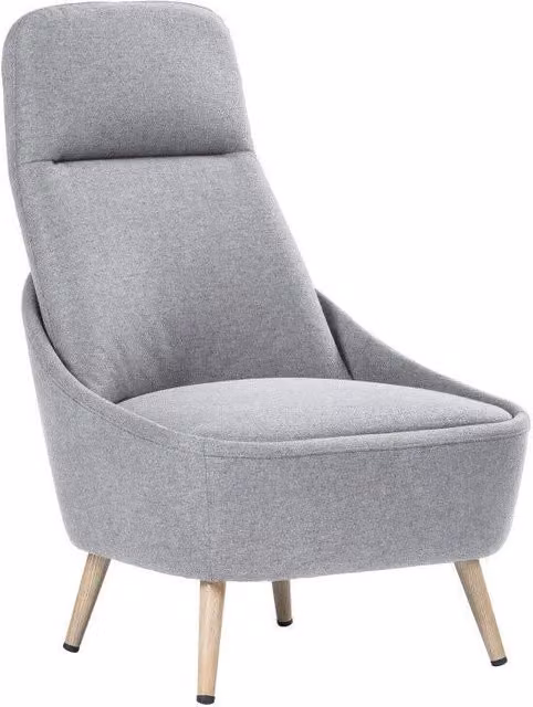 Poltrona Imbottita in Tessuto con Gambe in Acciaio Tosini Memphis Grigio Chiaro
