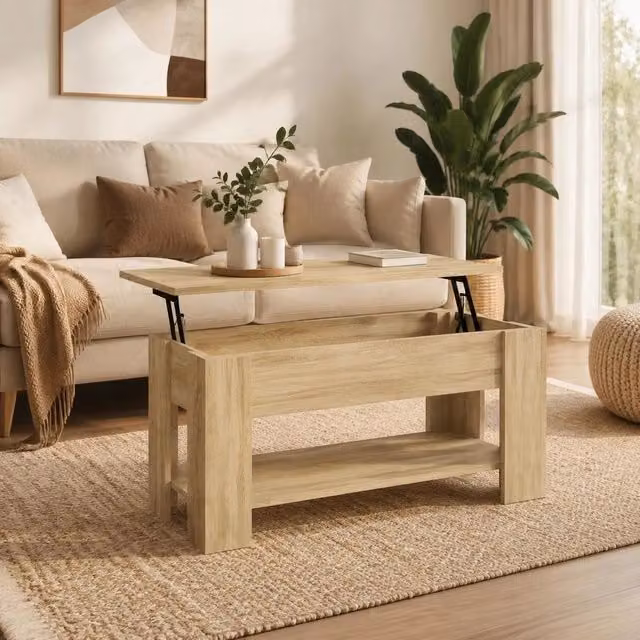 Coffee Table Sonoma Oak 101x49x52 Cm Wood Material