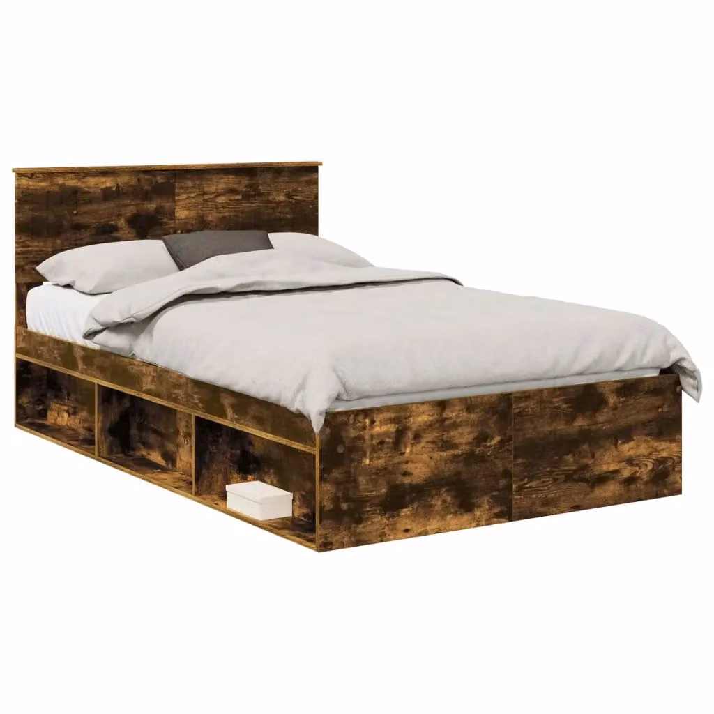 Struttura del letto vidaXL in pino massello color marrone con doghe in legno L/P: 120 x 200 cm – 2