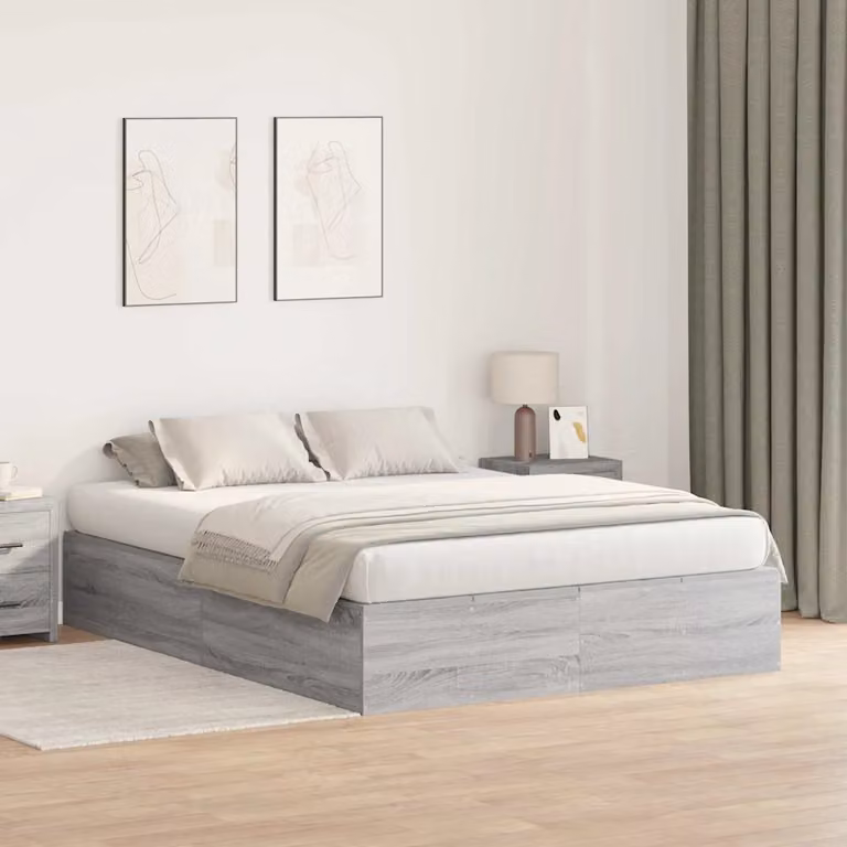 vidaXL Struttura letto con contenitore moderno Grigio, L 140 cm x P 200 cm