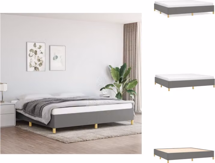 vidaXL Struttura letto grigio scuro 200x200 cm in tessuto - Letti e strutture letto
