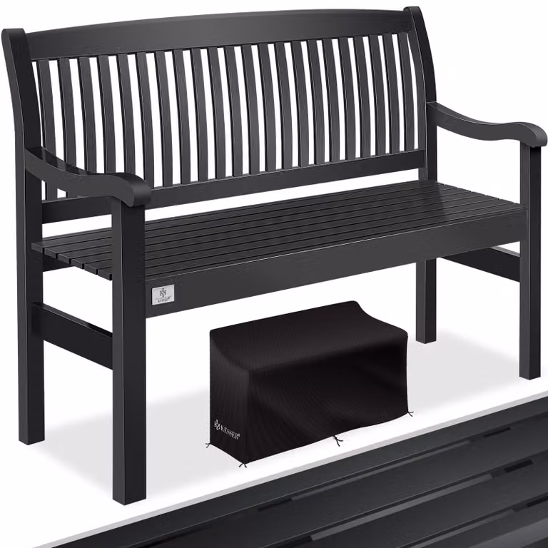 Panca da giardino KESSER® in legno, panca per parco resistente alle intemperie, adatta per 3-4 persone, con capacità di carico di 320 kg, inclusa copertura