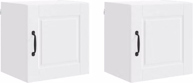 Set di 2 pensili da cucina e soggiorno moderni HELLOSHOP26 in legno composito bianco opaco con ripiani interni, L 40 x P 31 x H 40 cm