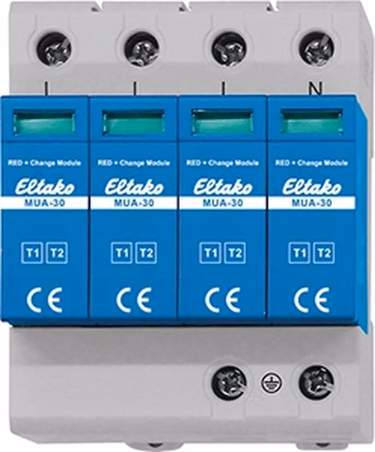 ELTAKO Scaricatore di sovratensione modulare, tipo 1+2, montaggio su guida DIN, 1 pz.