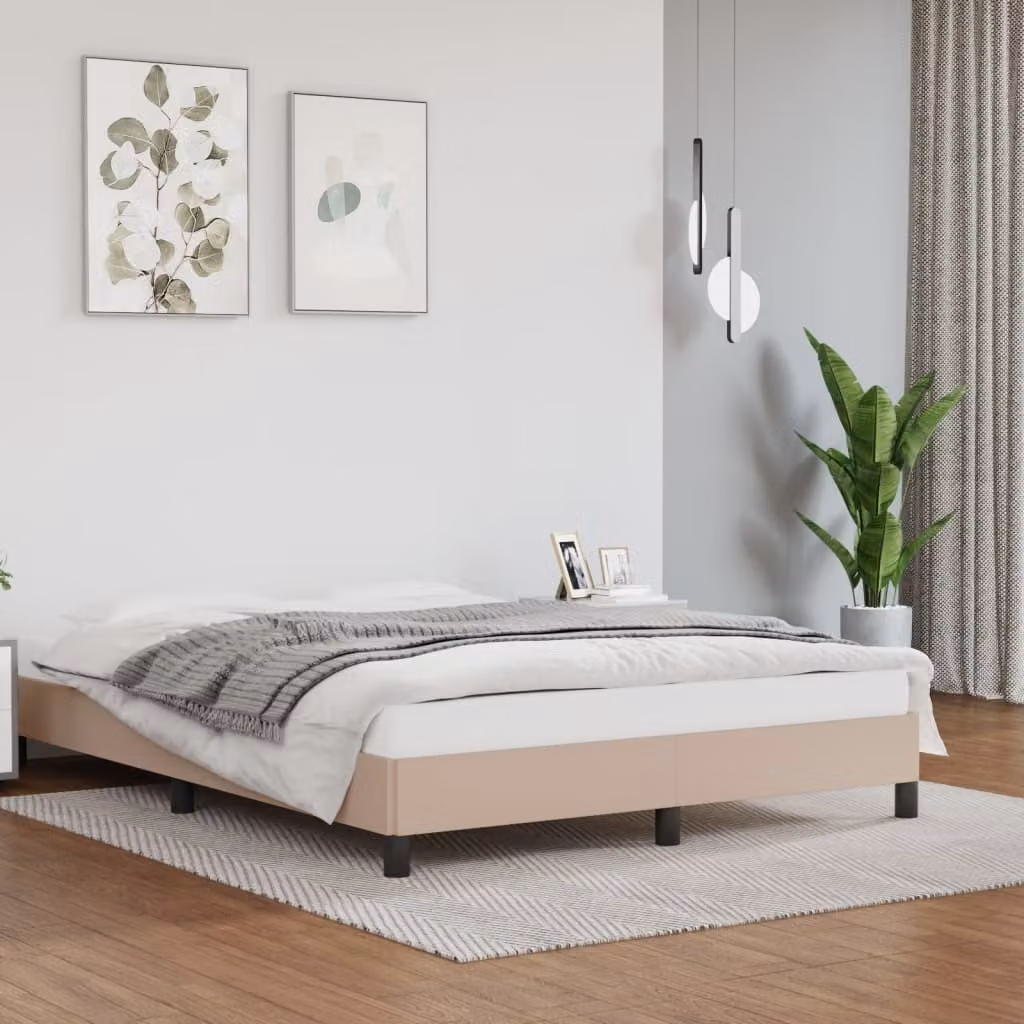 The Living Store rete Cappuccino marrone 140x200 cm in Pelle finta