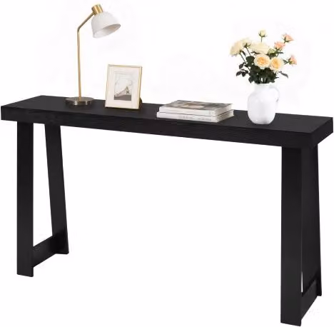 Tavolo d'Ingresso VEVOR Moderno Nero in Pannello Multistrato, Tavolino Laterale Rettangolare per Soggiorno, Camera da Letto o Corridoio, L 140 x P 30,5 x H 81 cm
