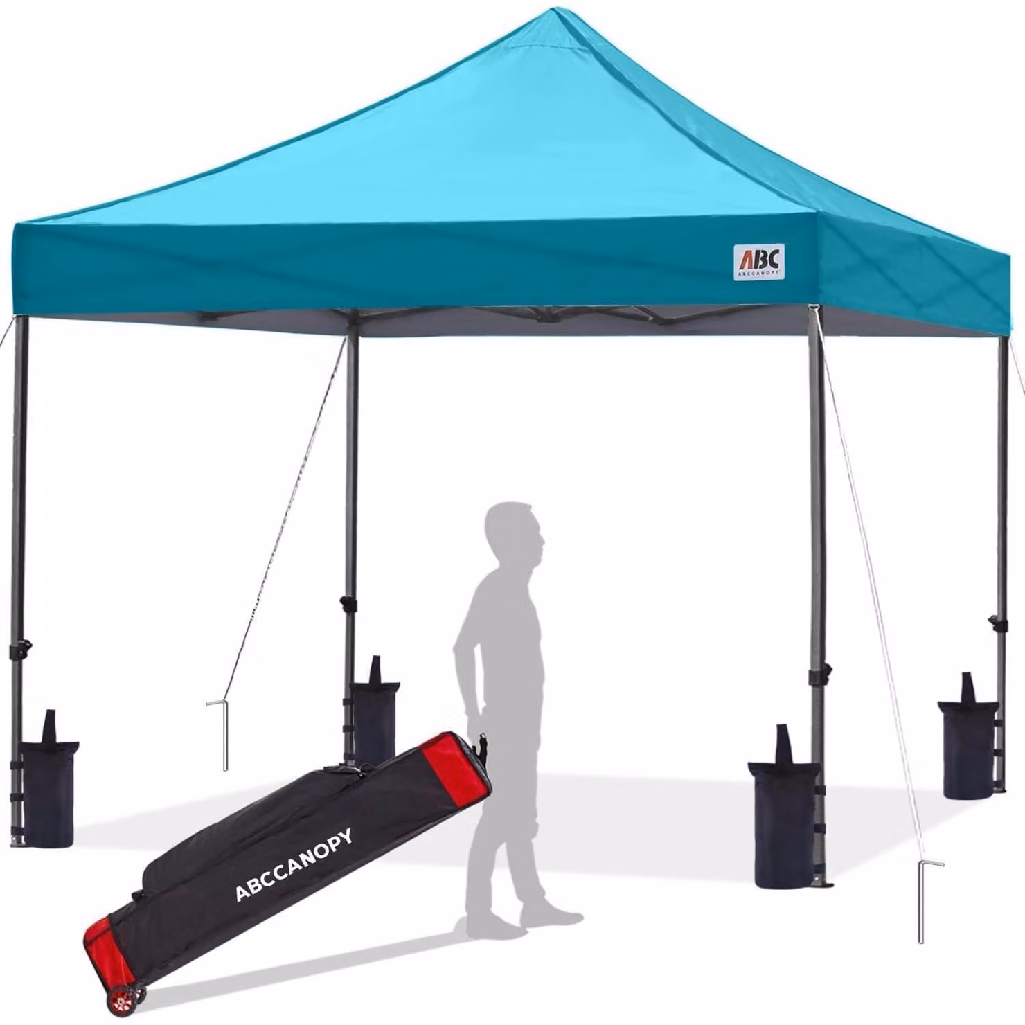 Tenda pop-up impermeabile, colore turchese, dimensioni 2,5 x 2,5 metri