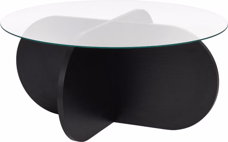 Calicosy - Tavolino con gambe incrociate e piano in vetro temperato Ø75 cm - AERIS