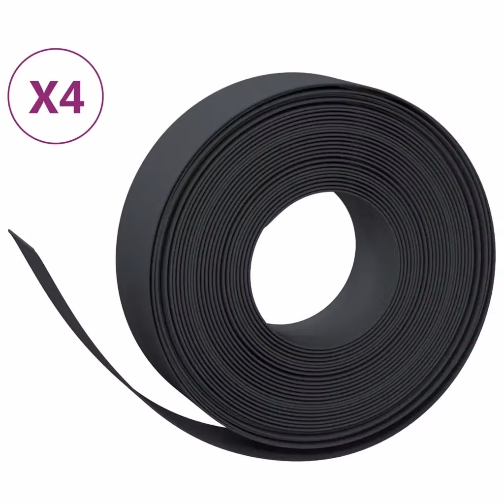 Set di 4 bordure da giardino ornamentali vidaXL in polietilene nere, Lunghezza: 10 m, Altezza: 15 cm – 2