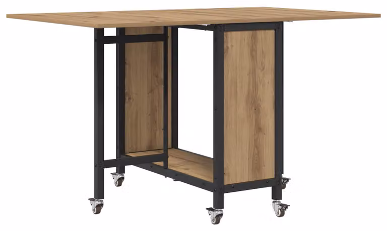 Tavolo da pranzo pieghevole con ruote 130 x 80 x 76,5 cm