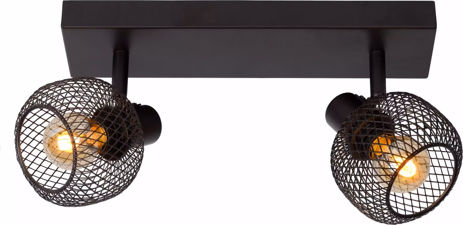 Doppia lampada da soffitto nera MAREN 2xE14 40W Lucide