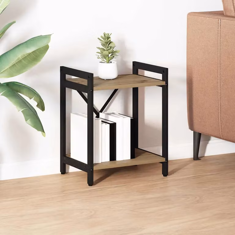 Libreria industrial vidaXL in legno e metallo marrone L 40 cm, P 30 cm, H 50 cm