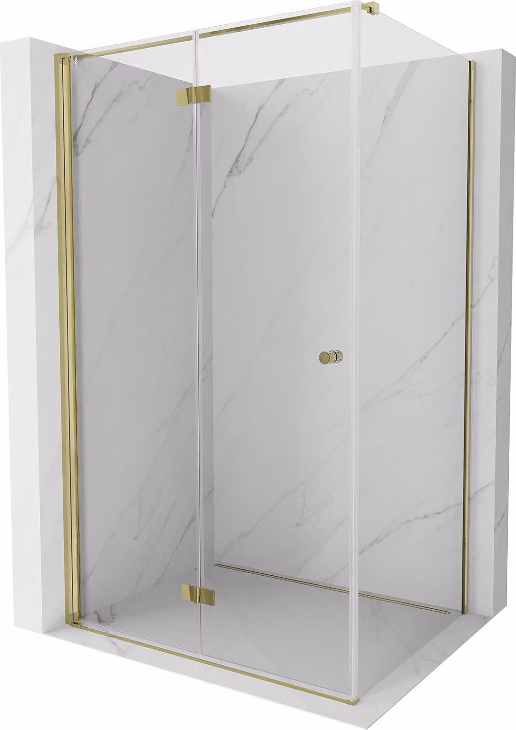 Mexen Mist-F cabina doccia pieghevole sinistra 90 x 75 cm, trasparente, oro - 8A6T-090-075-50-00-L