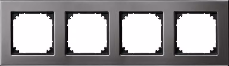 Telaio in metallo M-PLAN, a 4 ingressi, grigio rodio