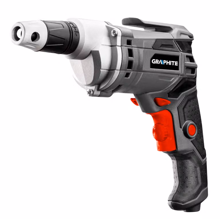 Trapano avvitatore a batteria GRAPHITE 520W, velocità 0-4200 giri/min, valigetta; regolazione della velocità e della profondità del cacciavite; portapunte da ¼" 6,35 mm; cavo da 4 m, impugnatura antiscivolo, 230V~50Hz