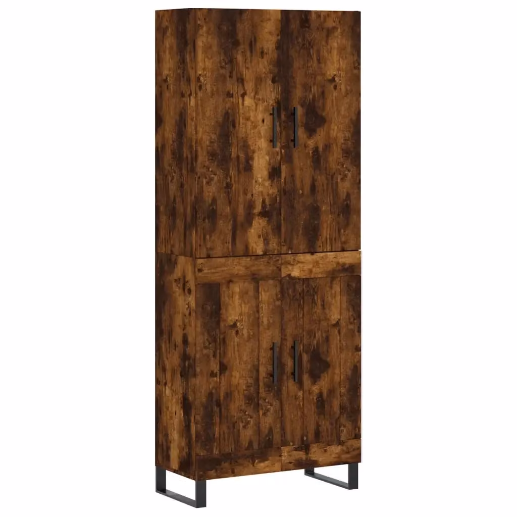 Credenza moderna vidaXL in legno rovere color marrone opaco, sospesa a parete, L: 69,5 cm, P: 34 cm, H: 180 cm – 2