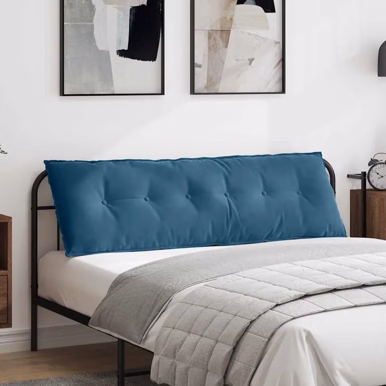 Cuscino per schiena ergonomico vidaXL in velluto a coste blu, L 160 x P 50 cm