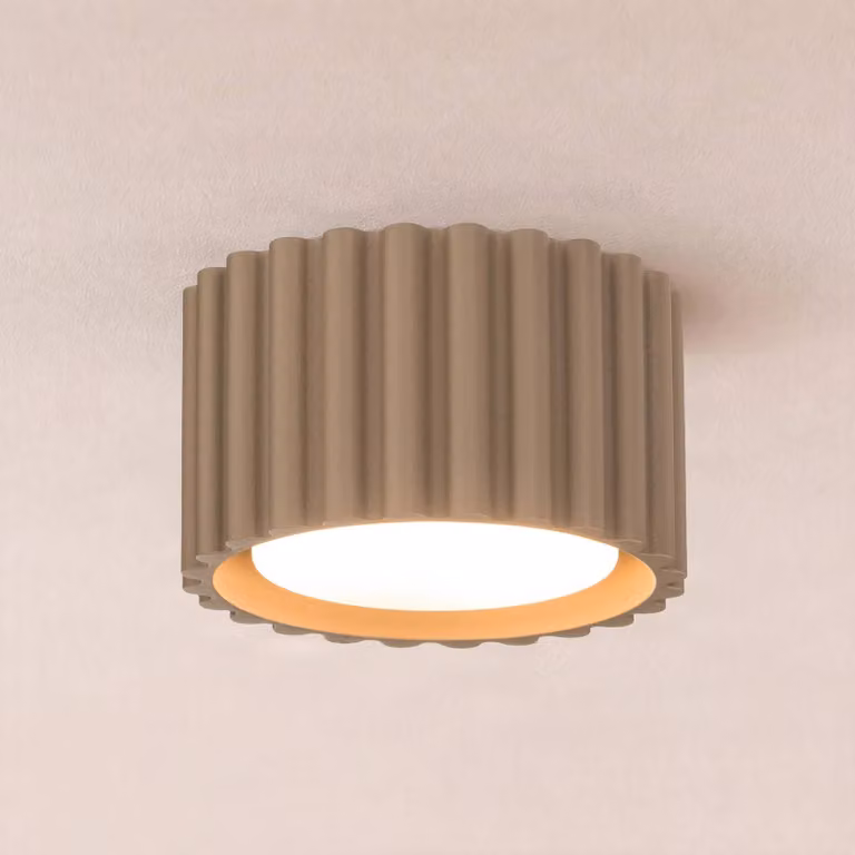 Plafoniera soffitto Aura 1 SOLLUX LIGHTING, dimmerabile, Alluminio / Grigio / Zincato, Corridoio, Alluminio, Moderno, Plafoniera