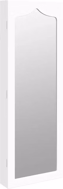 Armadio Portagioie con Specchio a Muro Bianco DESIGN IN con Serratura e Ripiani L/P/H: 37,5 x 10 x 106 cm CFW4270207