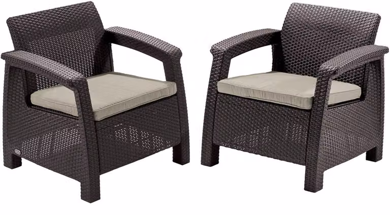 Set da giardino Corfu II DUO - 75 x 70 x 79cm - marrone / beige