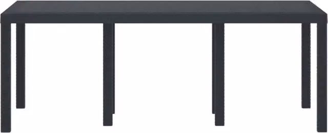Tavolo da Giardino | Tavolino da esterno Antracite 200 x 100 x 73 cm polyrattan