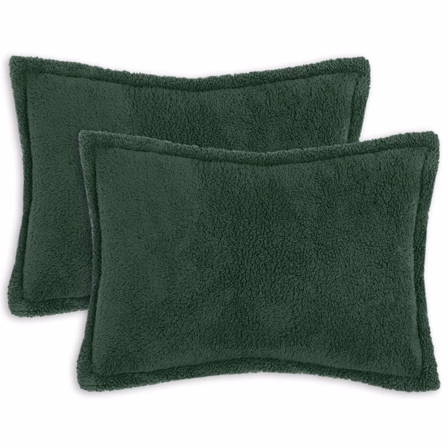 Set di 2 federe vidaXL HOUTEN in tessuto bouclé verde scuro, L 50 cm x P 80 cm