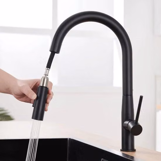 Kraan keuken in acciaio inossidabile, alta pressione, uscita a sfiato, cucina, rubinetto con maniglia estendibile, rubinetto per la vasca da bagno