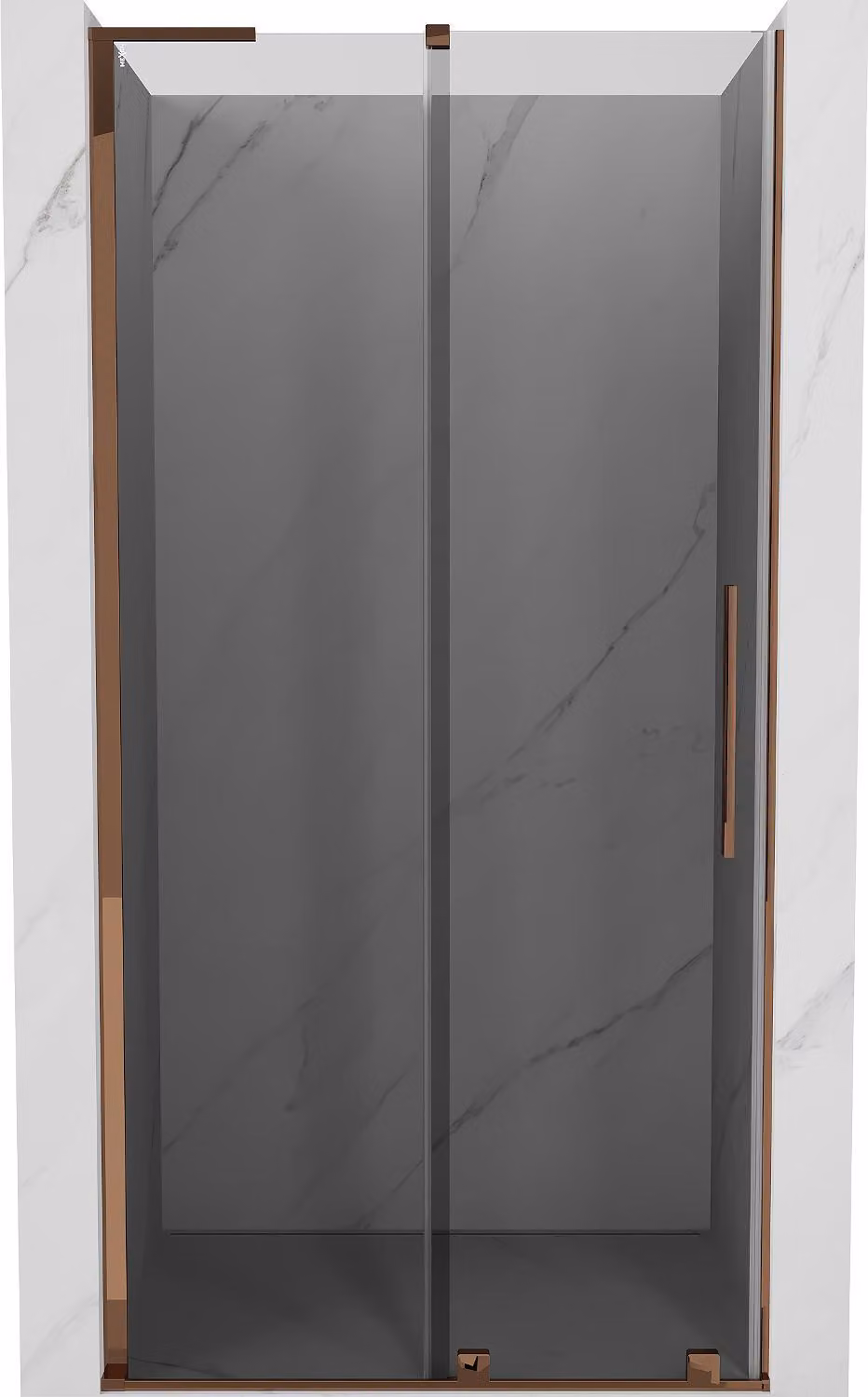 Mexen Velar L porta doccia scorrevole 100 cm, grafite, oro rosa - 871-100-003-41-60