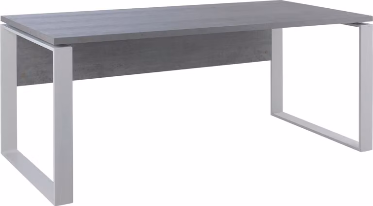 Scrivania - decoro in cemento - laccata bianca - 170 x 80 cm