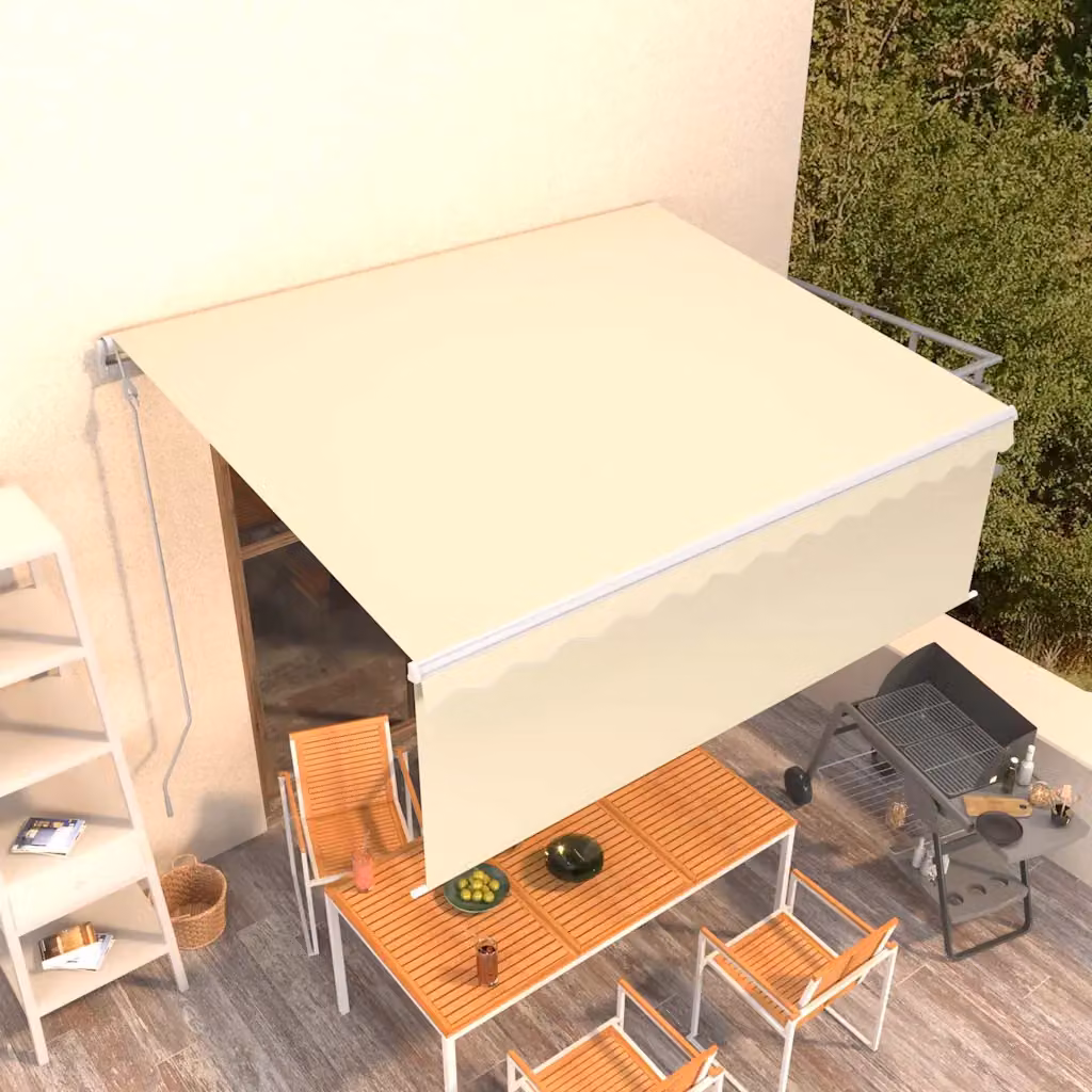 Tenda da Sole Retrattile Automatica vidaXL con Telecomando in Alluminio e Poliestere, Beige, L: 400 cm x P: 300 cm
