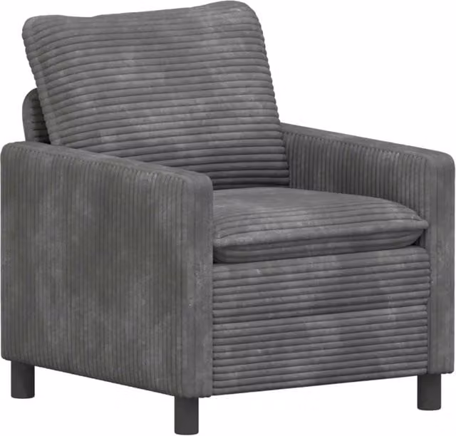 Divano moderno da soggiorno in tessuto grigio con coperture rimovibili L: 76 cm, P: 81 cm, H: 87,5 cm – 1