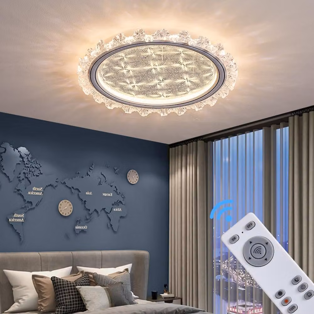 Lampada da soffitto a LED con controllo tramite telecomando/app per smartphone, con possibilità di regolare il colore della luce. Modello: TY1805-2