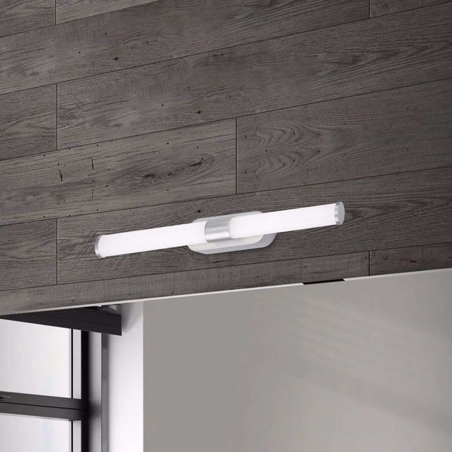 Briloner Applique da parete Runt, Alluminio / Grigio / Zincato, Bagno, Plastica, Moderno, Applique