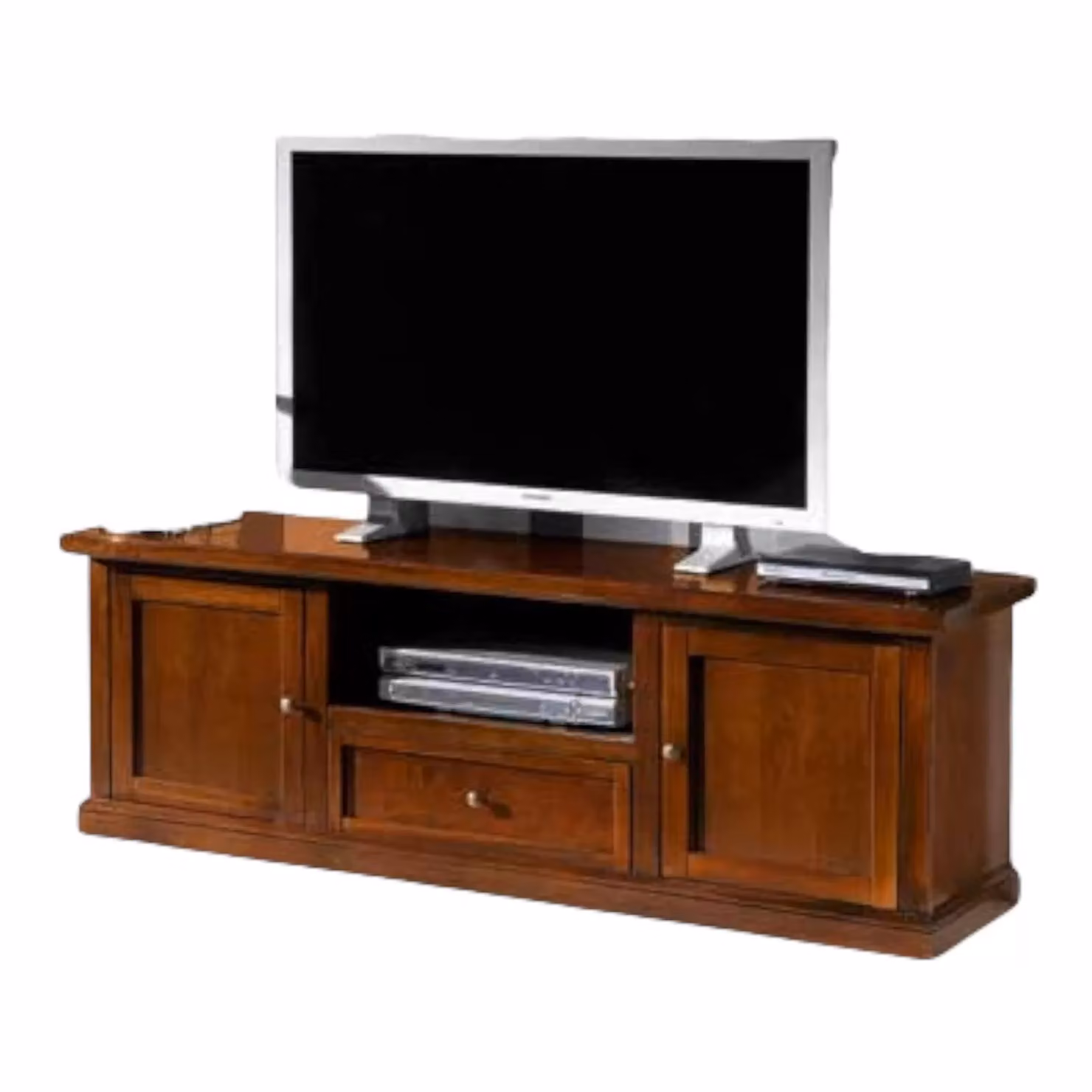 Porta TV in legno stile arte povera color noce Mobili2G L: 160 cm, P: 45 cm, H: 56 cm – 2