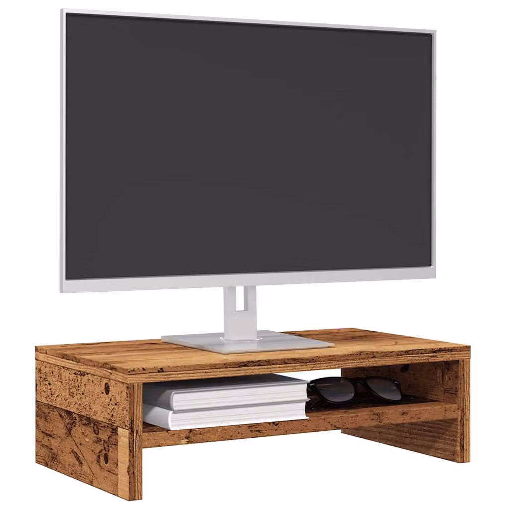 vidaXL Supporto per Monitor in Legno Multistrato Marrone, L/P/H: 42 x 24 x 13 cm